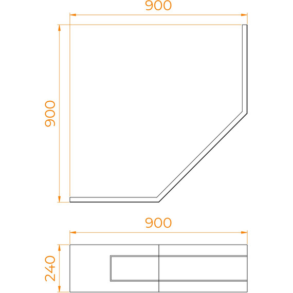 Панель фронтальная для душевого поддона RGW Acrylic BT/CL-S 90х90 см 16230713-90 - фото 2