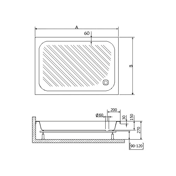 Поддон акриловый RGW Acrylic B/CL-S 100х90 см 16180290-51 - фото 2