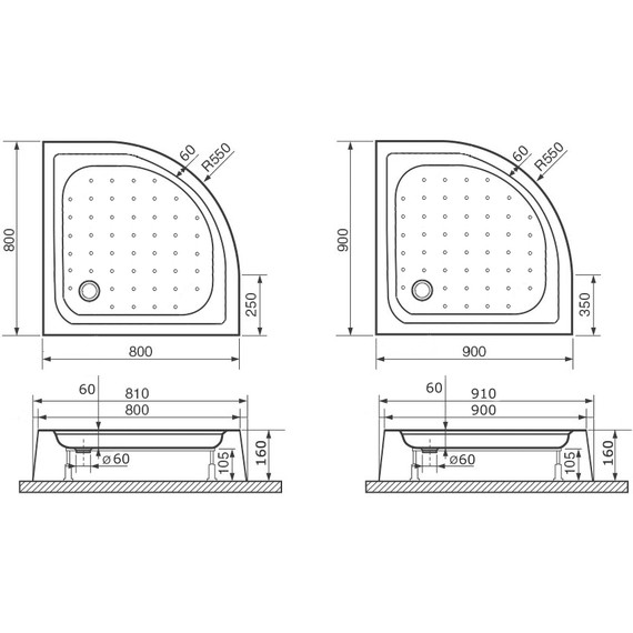 Поддон акриловый RGW Acrylic LUX/TN-P 80х80 см 16180488-41 - фото 2