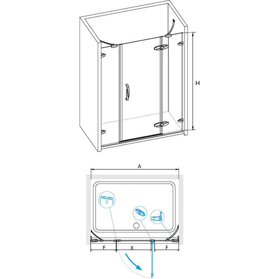 Душевая дверь RGW SA-01 120 см 02030112-11 (стекло 8 мм), хром/прозрачное - фото 7