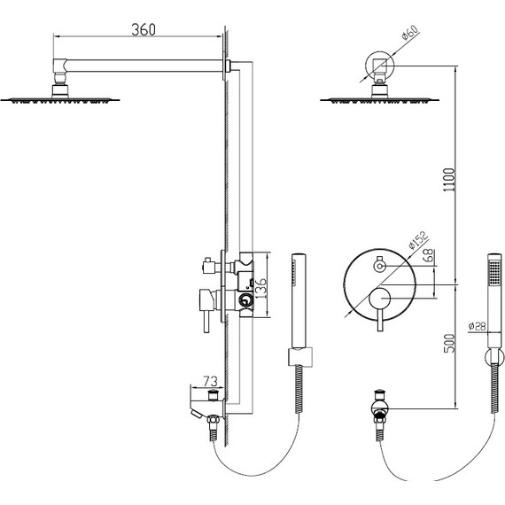 Душевая система для ванны RGW SP-52 B 21140852-04, черный - фото 7