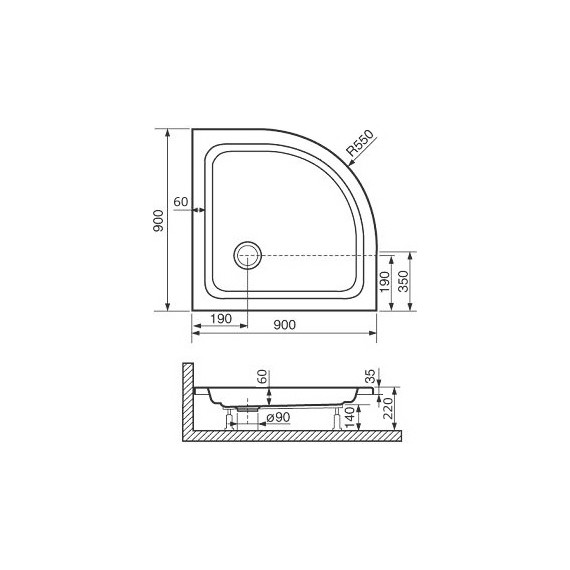 Поддон акриловый RGW Acrylic Style PL 90х90 см 16180499-11 - фото 3