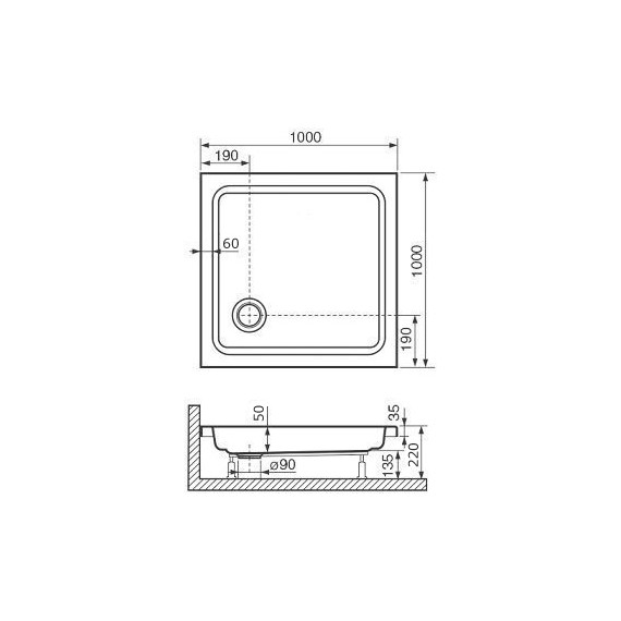Поддон акриловый RGW Acrylic Style KV 100х100 см 16180100-11 - фото 3