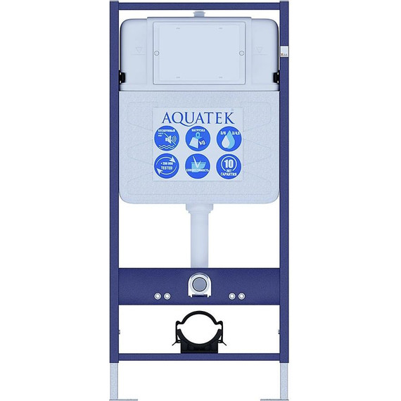 Инсталляция с подвесным унитазом комплект: Aquatek Standard INS-0000012 с подвесным безободковым унитазом Поларис AQ0700-01 сиденье микролифт, крепление, кнопка смыва хром KDI-0000016 - фото 3
