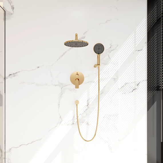 Душевая система для душа Veconi TE-500-G-C4, брашированное золото - фото 2