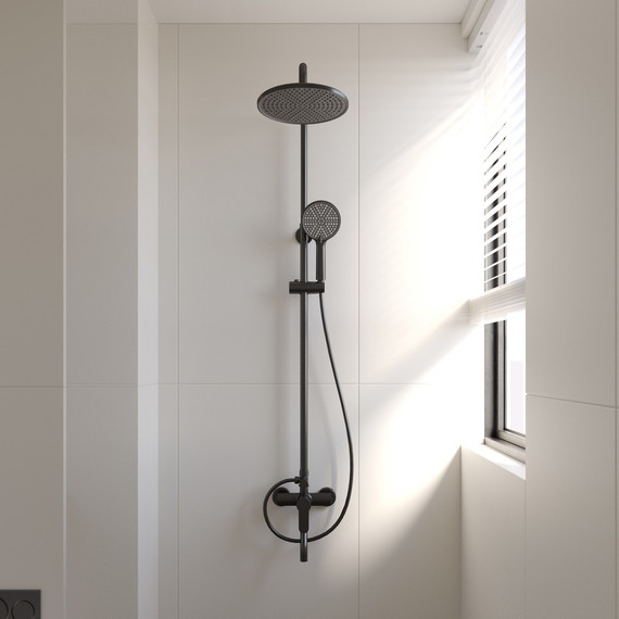 Душевая стойка Veconi TU-100-B-C4, чёрный матовый, Цвет производителя: чёрный матовый - фото 2