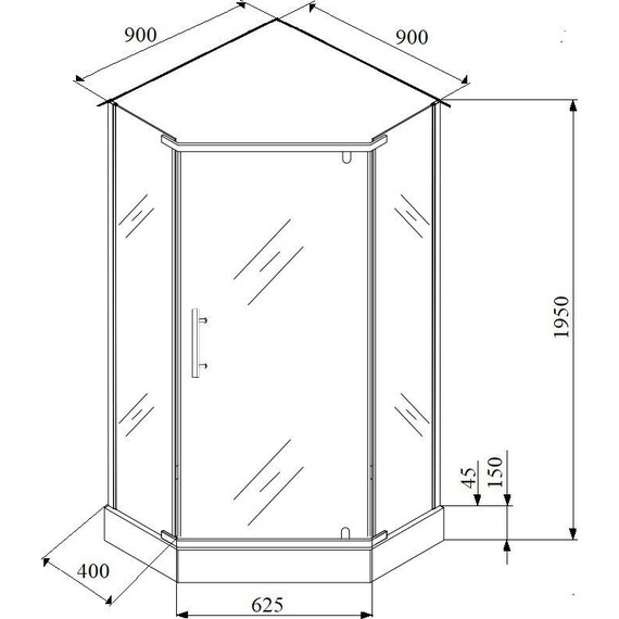 Душевое ограждение Parly 90х90 см ZPE911BE, чёрный/прозрачное - фото 7