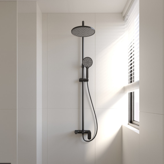 Душевая стойка Veconi FE-110-B-C4, чёрный матовый, Цвет производителя: чёрный матовый - фото 2