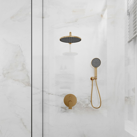 Душевая система для душа Veconi LI-400-G-C4, брашированное золото, Цвет производителя: брашированное золото - фото 2