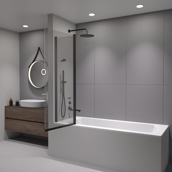 Шторка для ванны RGW SC-11B 100 см 03111110-14, чёрный/прозрачное - фото 3