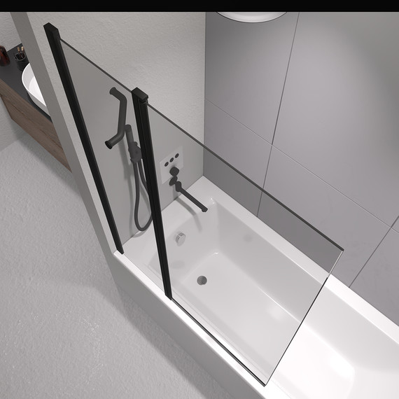 Шторка для ванны RGW SC-11B 100 см 03111110-14, чёрный/прозрачное - фото 5