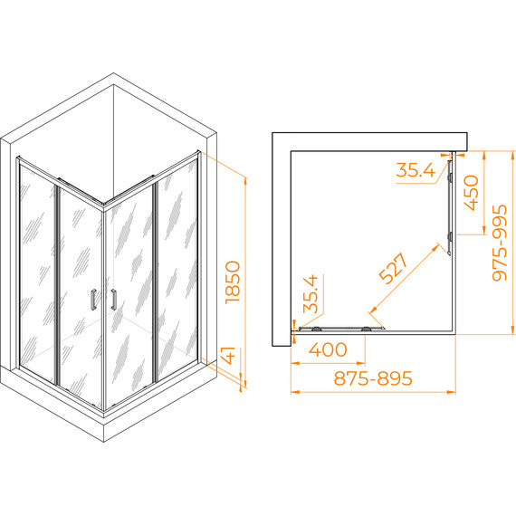 Душевое ограждение RGW PA-146 90х100 см 020814690-11, хром/прозрачное - фото 7