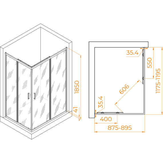 Душевое ограждение RGW PA-146 90х120 см 020814692-11, хром/прозрачное - фото 6
