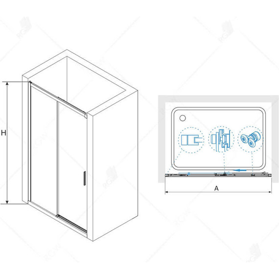 Душевая дверь RGW LE-12B 100 см 34121210-14, черный/прозрачное - фото 6