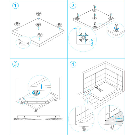 Каменный поддон RGW ST-0148G 140х80 см 16152814-02, графит - фото 19
