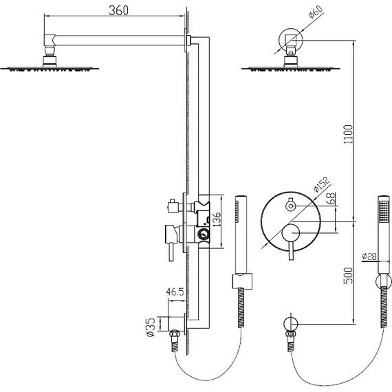 Душевая система для ванны RGW SP-51 21140851-01 - фото 8