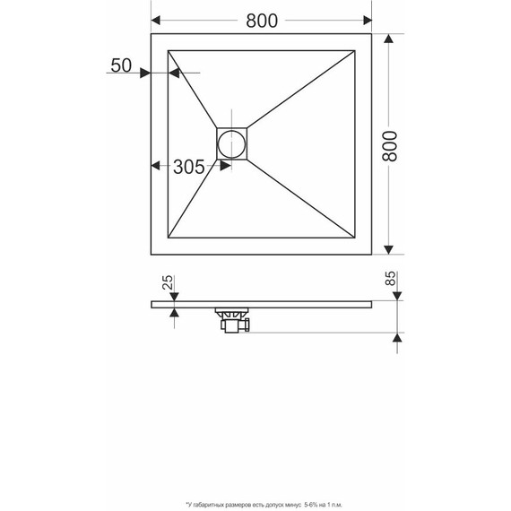 Каменный поддон RGW ST-0088W 80х80 см 16152088-01 - фото 14