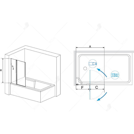 Шторка для ванны RGW SC-11B 100 см 03111110-14, чёрный/прозрачное - фото 7