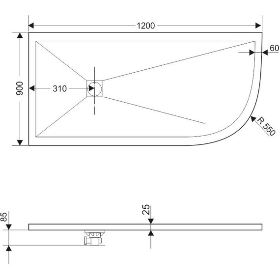 Каменный поддон RGW ST/AR-0129W 120х90 см 16154129-01L - фото 2