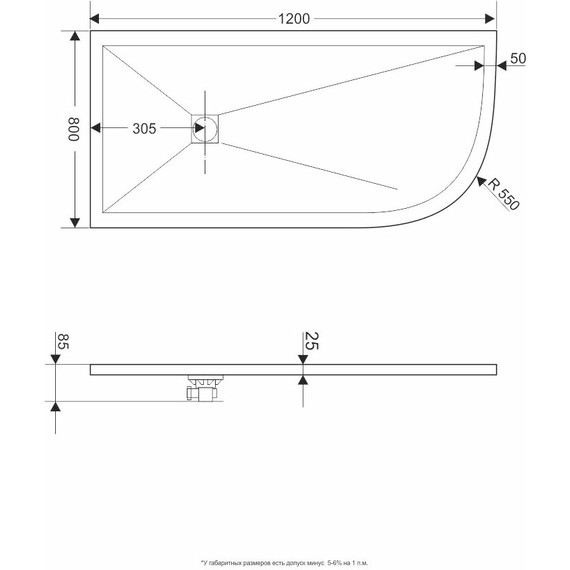 Каменный поддон RGW ST/AR-0128W 120х80 см 16154128-01L - фото 2