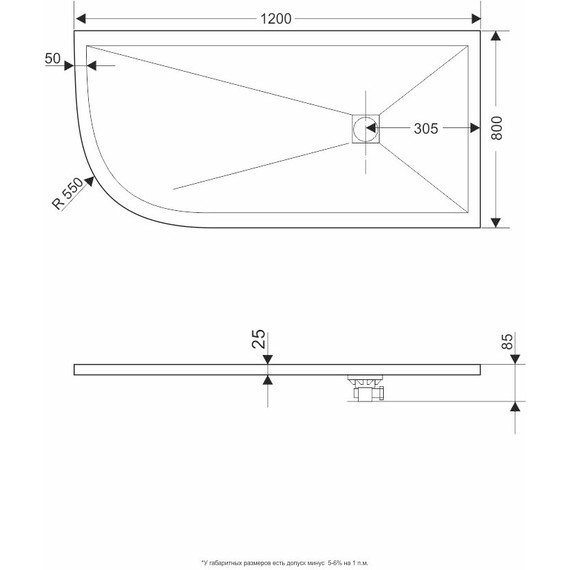 Каменный поддон RGW ST/AR-0128W 120х80 см 16154128-01R - фото 2