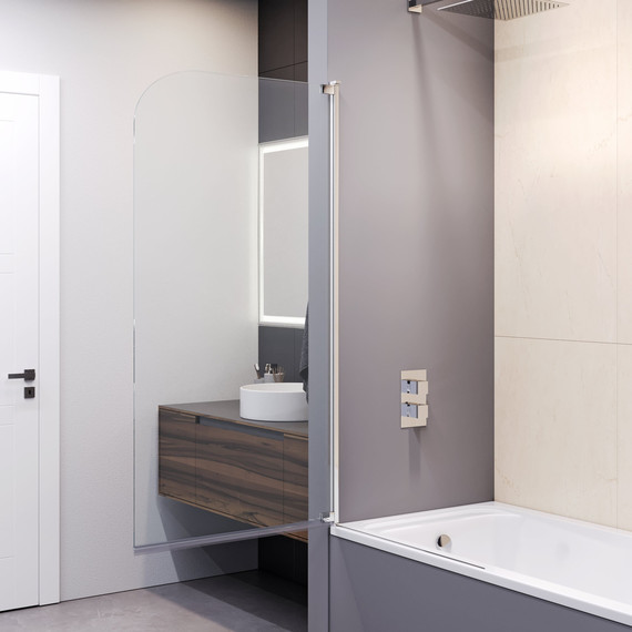 Шторка для ванны RGW SC-01 100 см 03110110-11 (стекло 8 мм), хром/прозрачное - фото, картинка 3 Шторка для ванны RGW SC-01 100 см 03110110-11 (стекло 8 мм), хром/прозрачное - фото 3