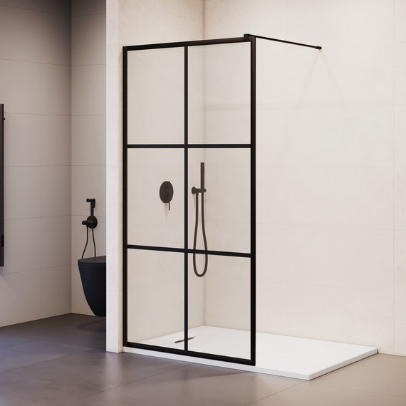 Душевая перегородка RGW WA-11B 110х200 см 32101111-84 с кронштейном в комплекте, черный/прозрачное - фото 4
