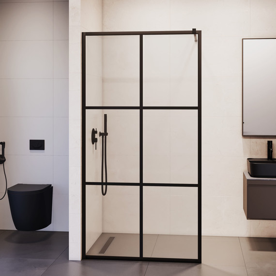 Душевая перегородка RGW WA-11B 110х200 см 32101111-84 с кронштейном в комплекте, черный/прозрачное - фото 5