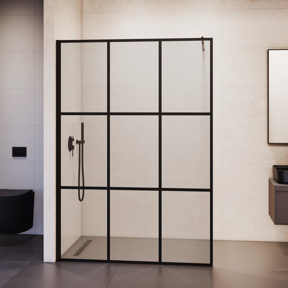 Душевая перегородка RGW WA-011B 100x195 см 35101100-84 (стекло 8 мм) с кронштейном в комплекте, черный/прозрачное - фото 5