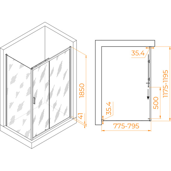 Душевое ограждение RGW PA-145 120х80 см 020814582-11, хром/прозрачное - фото 7
