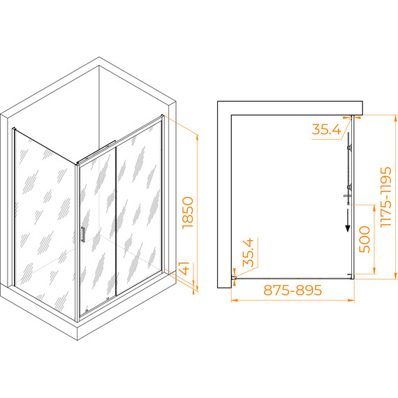 Душевое ограждение RGW PA-145 120х90 см 020814592-11, хром/прозрачное - фото 7