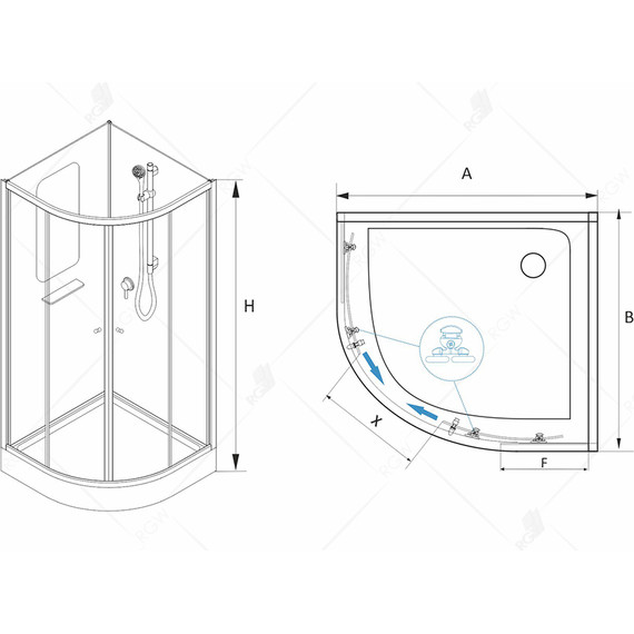 Душевая кабина RGW AN-208 80x80 см 381320888-12, сатин/прозрачное - фото 15