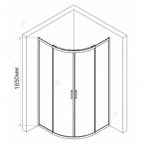 Душевое ограждение RGW CL-53 90х90 см 06095399-11, хром/прозрачное - фото 6