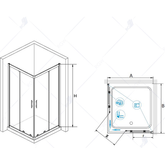 Душевое ограждение RGW HO-31 80х80 см 03063188-11 (стекло 8 мм), хром/прозрачное - фото 4
