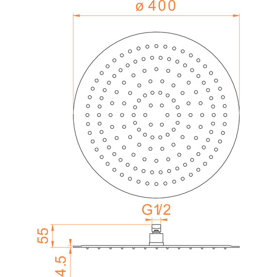 Верхний душ RGW SP-81 21148140-01, нержавеющая сталь, 400х400 мм - фото 8