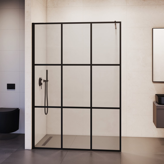 Душевая перегородка RGW WA-111B 120x195 см 411011112-84 (стекло 8 мм) с кронштейном в комплекте, черный/прозрачное - фото 5