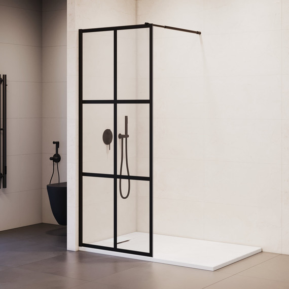 Душевая перегородка RGW WA-111B 90x195 см 411011109-84 (стекло 8 мм) с кронштейном в комплекте, черный/прозрачное - фото 4