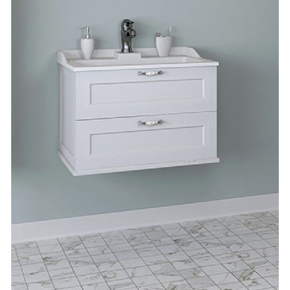 Тумба подвесная с раковиной Акватон Леон 65 см 1A1870K0LBPR0, дуб бежевый - фото 6