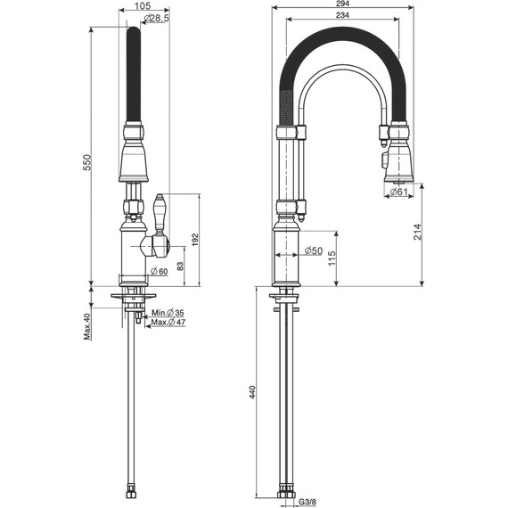 Смеситель для кухни Smeg MIDR7CR-2, хром - фото 2
