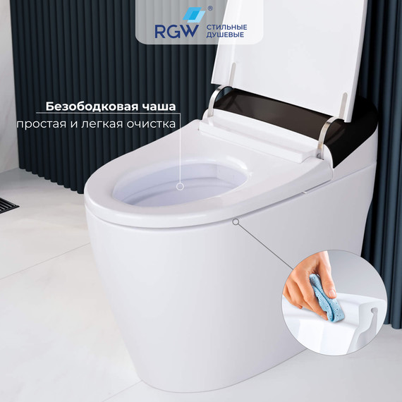 Унитаз приставной RGW SW-31 63420131-01, сиденье с крышкой микролифт (система смыва торнадо) - фото 9