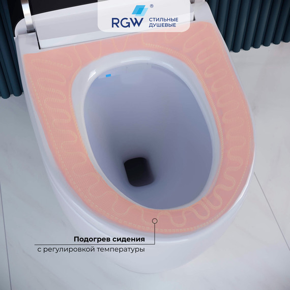 Унитаз приставной RGW SW-30 63420130-01, сиденье с крышкой микролифт (система смыва торнадо) - фото 5