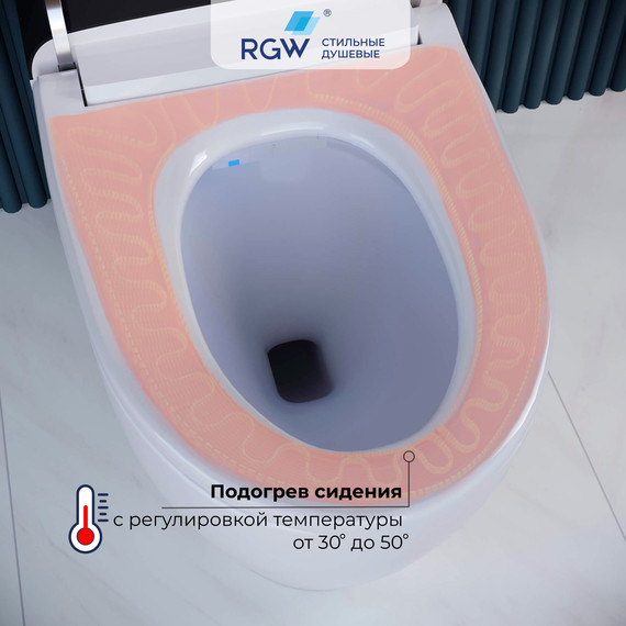 Унитаз приставной RGW SW-31 63420131-01, сиденье с крышкой микролифт (система смыва торнадо) - фото 5