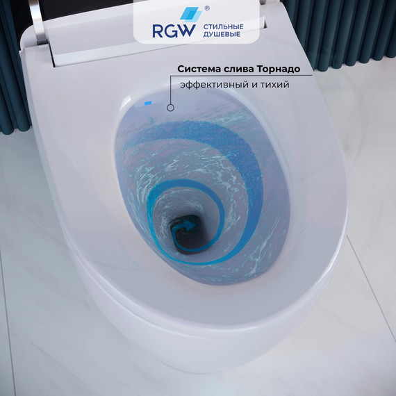 Унитаз приставной RGW SW-30 63420130-01, сиденье с крышкой микролифт (система смыва торнадо) - фото 7