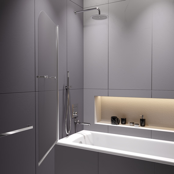 Шторка для ванны RGW SC-114 80 см 411111408-11, хром/прозрачное - фото 3