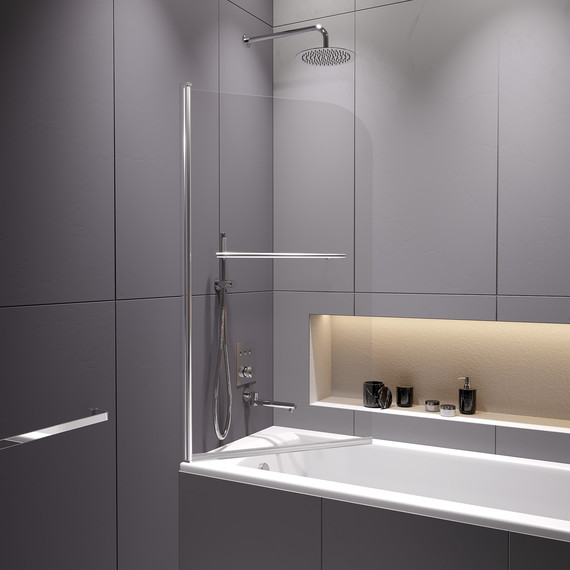 Шторка для ванны RGW SC-114 80 см 411111408-11, хром/прозрачное - фото 4