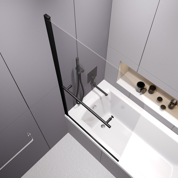 Шторка для ванны RGW SC-114B 80 см 411111408-14, чёрный/прозрачное - фото, картинка 5 Шторка для ванны RGW SC-114B 80 см 411111408-14, чёрный/прозрачное - фото 5