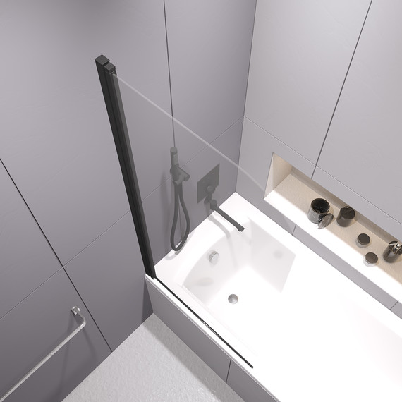 Шторка для ванны RGW SC-109 80 см 411110908-14, чёрный/прозрачное - фото 5