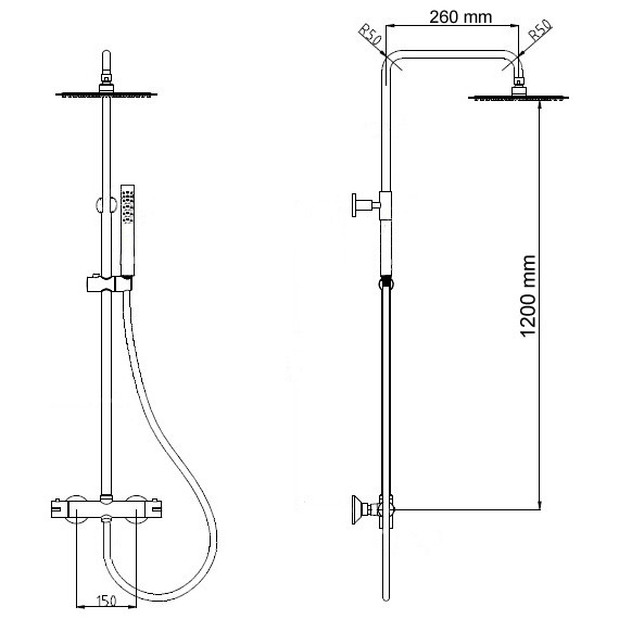 Душевая стойка с термостатом RGW SP-21 21140121-01 - фото 7