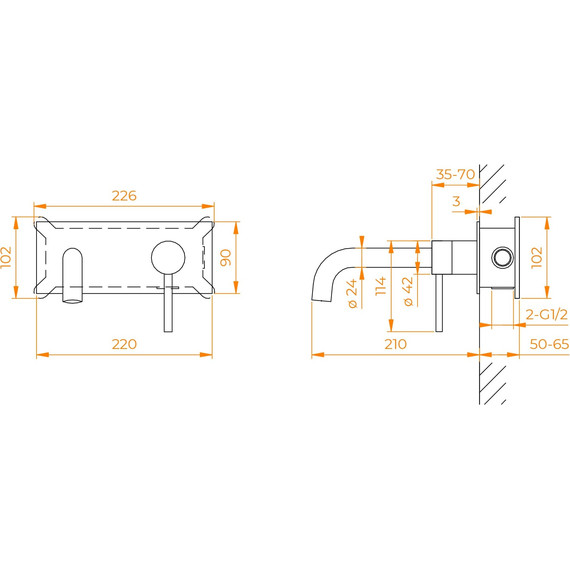 Смеситель для раковины настенный RGW SP-45-11B 51140545-04, черный матовый - фото 9