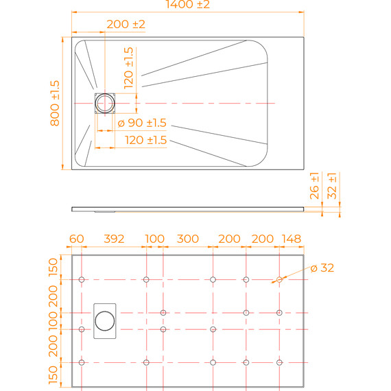 Поддон SMC RGW TSS-W 140x80 см 553502814-01 - фото 7